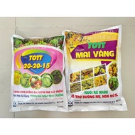 Combo TOTT Yellow Apricot Fertilizer 1kg + TOTT 20-20-15 Fertilizer 1kg