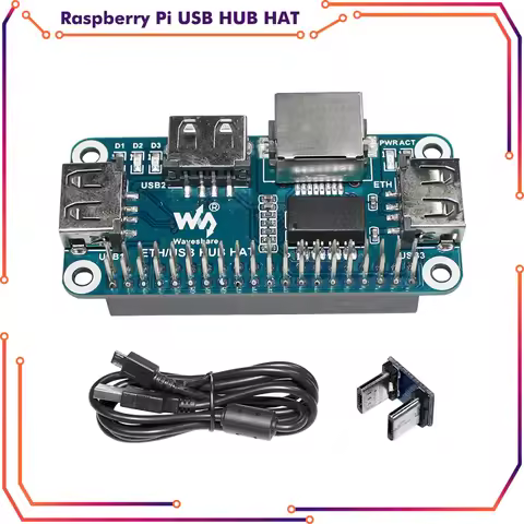 Raspberry Pi USB to Ethernet RJ45 Network Port USB Hub Splitter 3 USB Ports 5V Hat for Raspberry Pi 