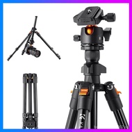 FLS  CONCEPT Portable Camera Tripod Stand Aluminum Alloy 160cm/62.99 Max. Height 8kg/17.64lbs Load Capacity Low Angle Photography Travel Tripod with Carrying Bag for DSLR Cameras U