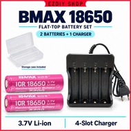3.7V 18650 5200mAh Bmax Flat Top Rechargeable Li-ion Vape Lithium Battery With 4 Slot Charger