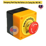LAY37 Emergency Push Stop Red Button c/w Casing Box 1NO 1NC