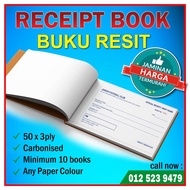 Printing 3 ply NCR Receipt Book/ Buku Resit / Buku Resit Rasmi  200x110mm Bill Book / Voucher Book