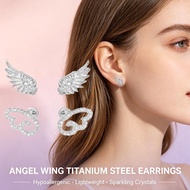 2pair Angel Wings Cartilage Earrings Titanium Steel Hypoallergenic Helix Piercing Tiny Wing J7F6