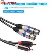 1.5m 4.9ft Copper Dual XLR Female to Dual RCA Male Audio Signal Patch Cable