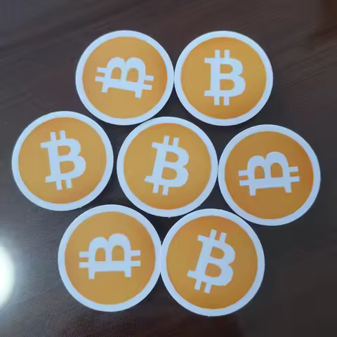 20pcs 3.5cm BITCOIN LOGO Sticker Waterproof Tear Resistant White PVC Individually Cut for Cryptocurr