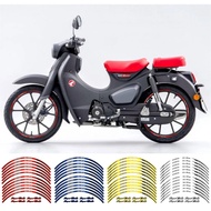For HONDA SUPER CUB 50 110 C125 C110 C110i 17"17" INCH Rim Wheel Reflective Decal Sticker Vinyl Stri