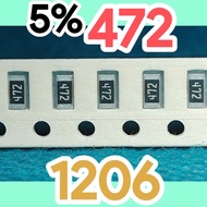 10pcs Chip resistor smd 472 4K7 size 1206 3216 5% 4.7Kohm 4.7 Kohm 4.7K ohm 4.7Kohm 4.7K ohm