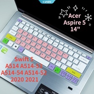 Acer Aspire 5 A514 A514-53 A514-54 A514-52 Swift 5 14" Full Range Laptop Silicone Case Clear Cover 2020 2021 Keyboard Cover [CAN]