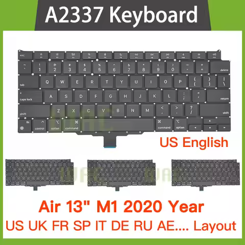 New Laptop A2337 Keyboard For Macbook Air 13" M1 A2337 US UK FR SP IT DE RU AE PT CH DK Layout Keybo