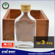 ( TERMURAH ISI 20 ) Botol Madu Kaca 250 ml / Botol gepeng / Botol Kaca Serbaguna / Botol Susu / Boto