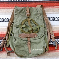 เป้แบ็คแพ็ค กระเป๋าเป้เดินป่า Romanian military backpack 70s กระเป๋าเป้เดินทาง วัสดุผ้าแคนวาส กระเป๋าเป้สะพายหลัง เป้ทหาร