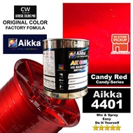 [ Candy Red ] Aikka 2K Paint 4401 Maroon Candy Red 500ml / 1000ml 糖果红 ❤ DIY Spray Aerosol Kit - Cat 