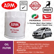 APM Oil Filter Perodua Myvi Alza Kelisa Kenari Viva Kancil Kembara Rusa AT-501