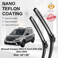 Renault Kangoo MK3 E-Tech FW KW 2021-2023 Premium Japan Tech Car Wiper Accessories 16”+26” Universal