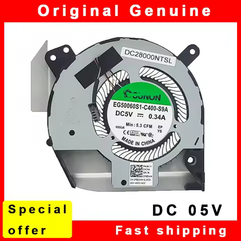 New Laptop CPU Cooling Fan Cooler for Dell Latitude 5401 EG50060S1-C400-S9A 0YX3WM YX3WM DC5V 0.34A 