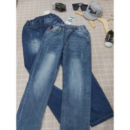 Boys' long blue elastic waist jeans B2 388-407