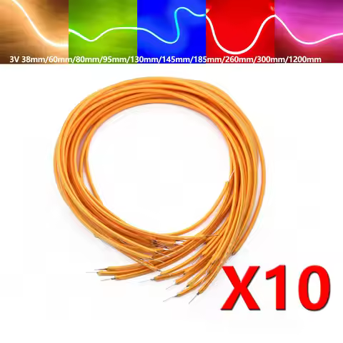 10pcs LED Filament Flexible 3V COB 38mm 60mm 95mm 80mm 130mm 145mm 185mm 260mm 300mm Edison Bulb Lam