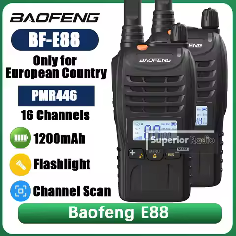 2/4PCS Baofeng E88 Walkie Talkie PMR446 For European Countries BF-E88 446.00625-446.19375MHz 16 Chan