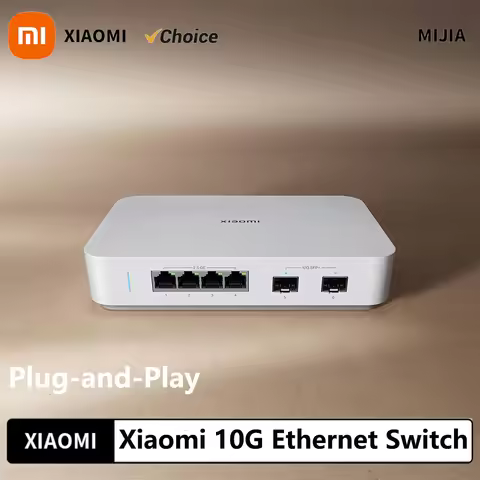 Original Xiaomi 10G Ethernet Switch 4×2.5G+2×10GMbps Mini Network Switches VLAN Ethernet Splitter La