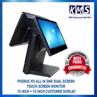 POSMAC K5 ALL IN ONE DUAL SCREEN TOUCH SCREEN MONITOR 15 INCH + 15 INCH CUSTOMER DISPLAY