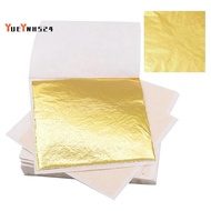 200 Piece Gold Sheets Gold Foil for Art Gilding Flakes 8.5x8 cm Metal Gold Leaves Flakes Gold Flakes