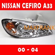 FOR NISSAN CEFIRO A33 00-04 HEADLAMP HEADLIGHT LENS HEAD LAMP FRONT LIGHT ไฟหน้ารถยนต์สําหรับ ไฟหน้า​ ไฟหน้าอัลเมร่า