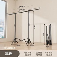 L28 (黑色)掛衣架 衣帽架 落地多功能晾衣架 室內晾衣架 收納架 衣帽架 可伸縮 可折疊 不鏽鋼 曬衣架 掛衣架 晾衫架 活動晾曬衣架 晾衫架 晾衣架