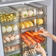 【FAS】-Drawer Refrigerator Storage Box Clear Food Storage Bin Fruit Vegatable Meat Freezer Fridge Sta