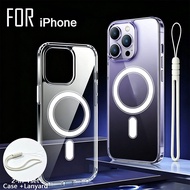Magnetic Wireless Charging Case 2 Pcs set (1 phone case+1 lanyard) for iPhone 17 16 15 14 13 12 11 P