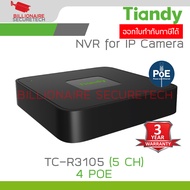 TIANDY TC-R3105 Spec:I/B/P4/L/S NVR 5CH / 4-PoE BY BILLIONAIRE SECURETECH