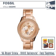 (SG LOCAL) Fossil ES3590 Stella Multifunction Crystal Stainless Steel Women Watch