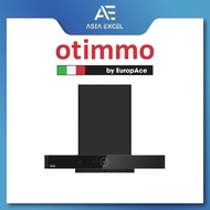 OTIMMO ECH 9188A PREMIUM CHIMNEY HOOD BLACK COATED SPCC WITH TEMPERED GLASS