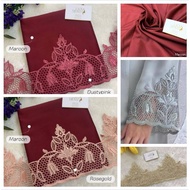 🔥MURAH &SUSAH KEDUT [MAROON]🔥LACE MELUR+KAIN PASANG KOSONG COTTON TOYOBO 100% BUAT BAJU KURUNG MODEN