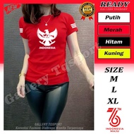 Baju Kaos Olahraga Wanita Lengan Pendek Motif Garuda kaos 17 Agustus