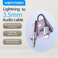 Vention Lightning to 3.5mm Audio AUX Cable for iPhone 7 8 X XR 11 12 13 14 Series, iPad, iPod - Male