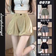 Bud Suit Shorts Women Thin Style 2024 Small High Waist Slimmer Look Casual a-Line Wide-Leg Pants Bud