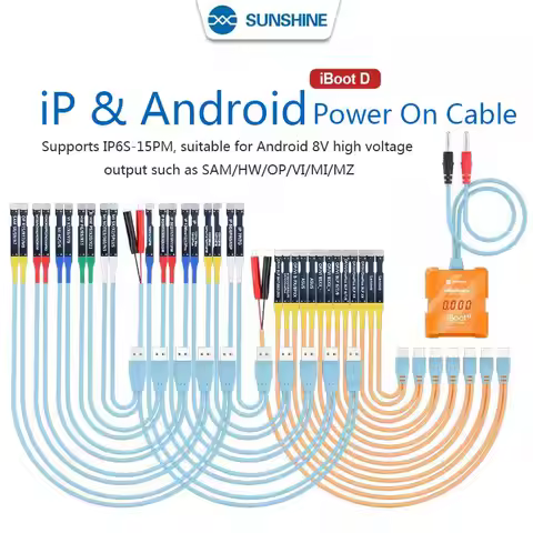 SUNSHINE iBoot-D 8V High-Voltage Power-On Cable Digital Display Type-C Output Dual-Battery Support f