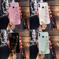 Casing Vivo Y93 Case Vivo V25 Case Vivo V29E Case Vivo Y17S Case Vivo Y95 Y91 Y91i Case Vivo Y17 Y12 Y15 Case Vivo Y20 Case Vivo Y22 Y22S Case Vivo V15 Pro Case Silicone Shockproof Cute Clover Four leaf Grass Pendant Chain Phone Cover Cassing Case