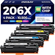 206X Toner Cartridges High Yield with Chip Replacement for HP 206X 206A Toner Compatible with Color 