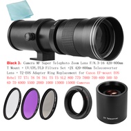 Andoer Camera Super Telephoto Zoom Lens MF T Mount For Canon EF-Mount Cameras EOS 80D 77D 70D 60D 60