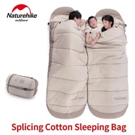 Naturehike Splicing Cotton Sleeping Bag 1-2 Persons Envelope Widen 12 C~-4 C Spring Autumn Quilt Out