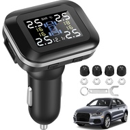 Vtopek Smart Car TPMS Upgraded Cigarette Lighter Angle Adjustable Tire Pressure Alarm System with US