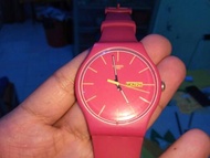 jam tangan swatch pink.original second