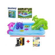 (FREE AIR PUMP &amp; REPAIR PATCH) Despacito Original Bestway Slide Pool Fantastic Aquarium Play Center Inflatable Swimming Pool For Kids Paddling Pool Outdoor Swimming Pool Kolam Renang 游泳池 239CM [FREE RM 50 VOUCHER]