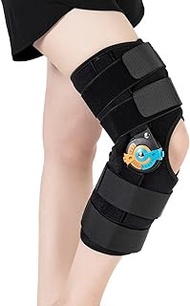 Hinged ROM Knee Braces Adjustable Knee Immobilizer Support for Knee Pain ACL MCL PCL Arthritis Meniscus Tear Post OP Recovery for Men and Women Side Stabilizers Torn Meniscus Orthopedic Orthosis （S)