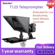 Desview T12S Portable Large Screen Teleprompter Supports Prompting Devices up to 12.9 Inch with Remo
