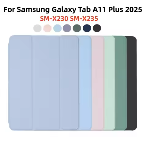 For Samsung Tab A11 Plus Case 11 inch Trifold Leather TPU Smart Tablet Cover Funda For Galaxy Tab A1