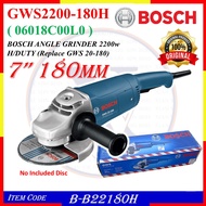 B-B22180H GWS2200-180H - 7" BOSCH ANGLE GRINDER 2200w ( 06018C00L0 ) H/DUTY (Replace GWS 20-180)