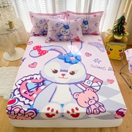 Skin-friendly Fabric Fitted Bedsheet / Soft Breathable Natural Cartoon Pattern StellaLou Elsa Doraemon Hello Kitty for Children Girls Boys（2pcs or 3pcs）