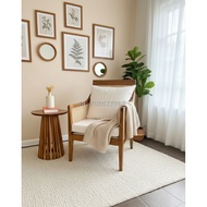 Teakwood Lounge Chair / Kerusi Lounge Kayu Jati + Rattan Cushion Premium